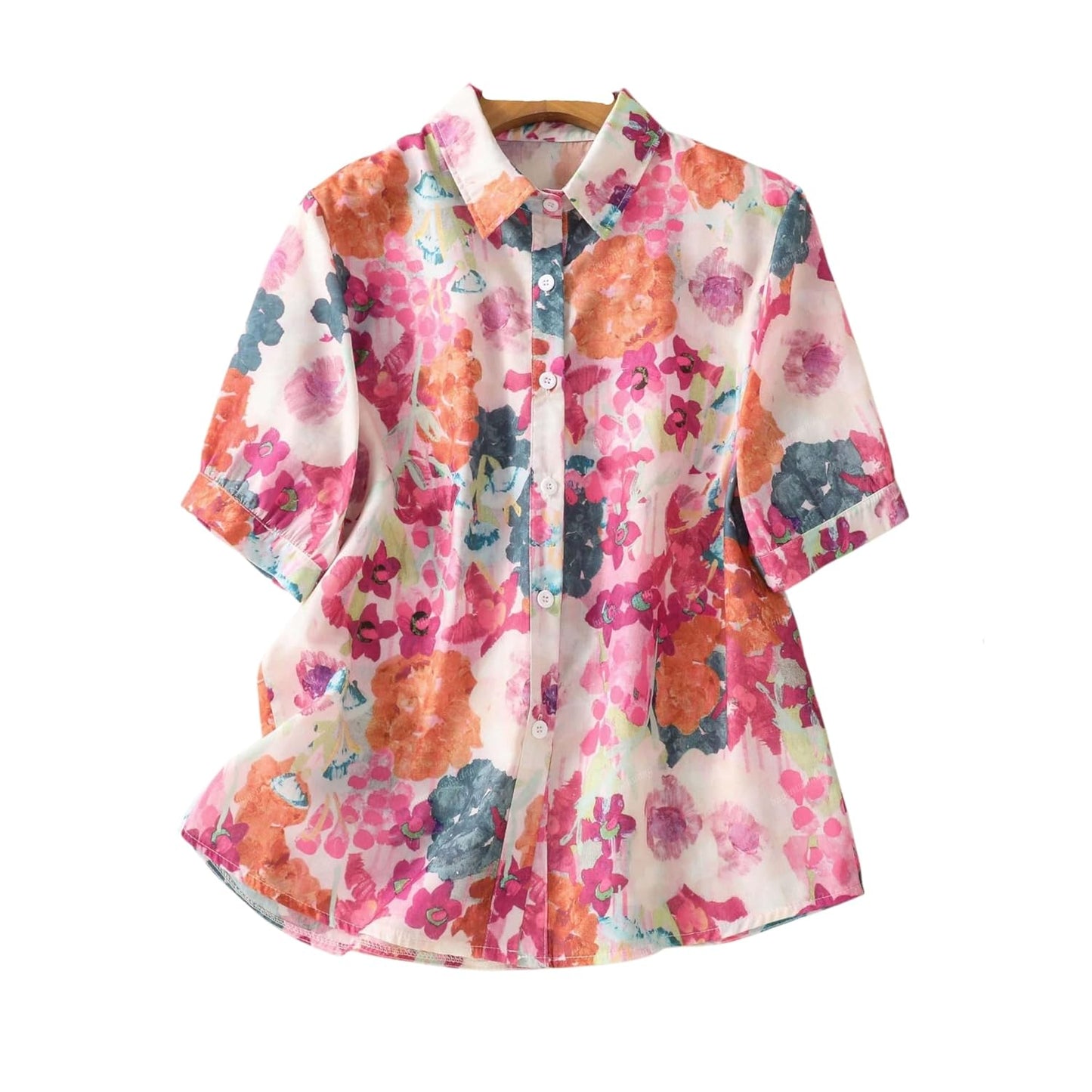 Gufrina Women Mustard Multicolor Floral Print Button