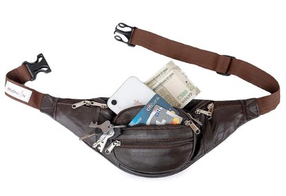 London Real Leather Brown Waist Bag Fanny Bag