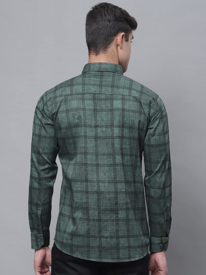 Majestic Man Cotton Checkered Slim Fit Casual Shirt