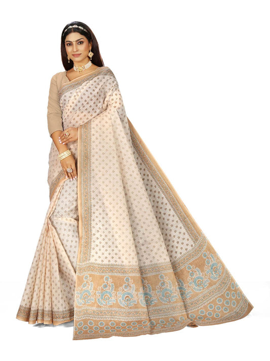 Pure Cotton Saree for Women without Blouse Piece