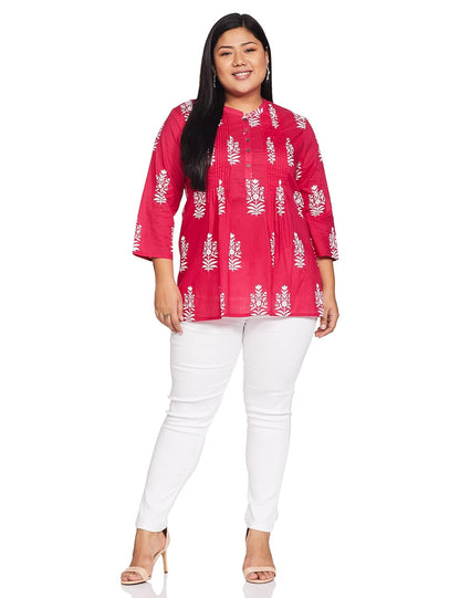 Myx Women's Cotton Printed A-line Short Kurti