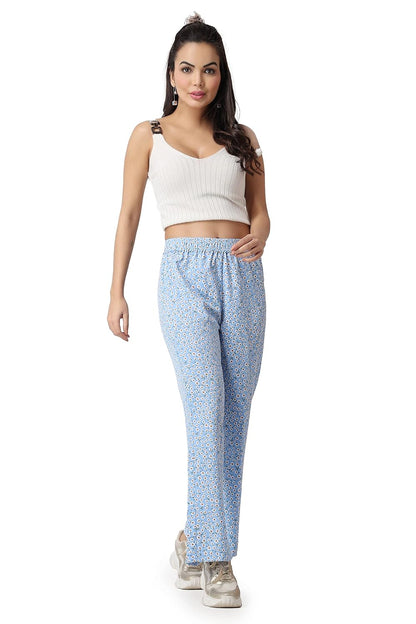 POPWINGS Casual Floral Printed Loose Fit Trousers