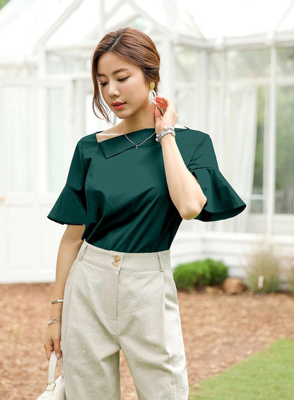 Jashudi Women's Solid Regular Fit Blouse