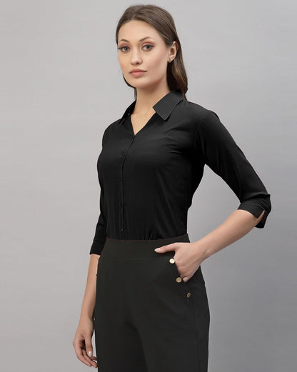 ETHIC GLANCE Women's Poly Viscose Button-Down