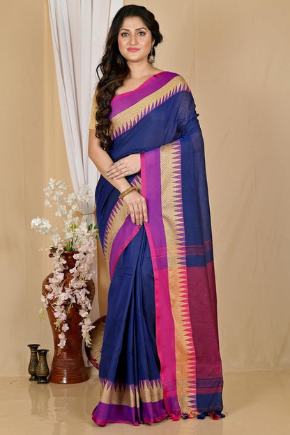 Handloom Saree With Unstitched Running Blouse Piece