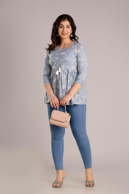 FASHION YANTRA Womens Printed Embroidery Top