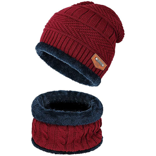 Wearslim® Warm Knit Hats, Skull Cap with Neck Warmer
