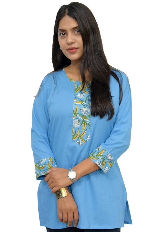 JAIPUR HAND BLOCK Women's Cotton Top |Tunic