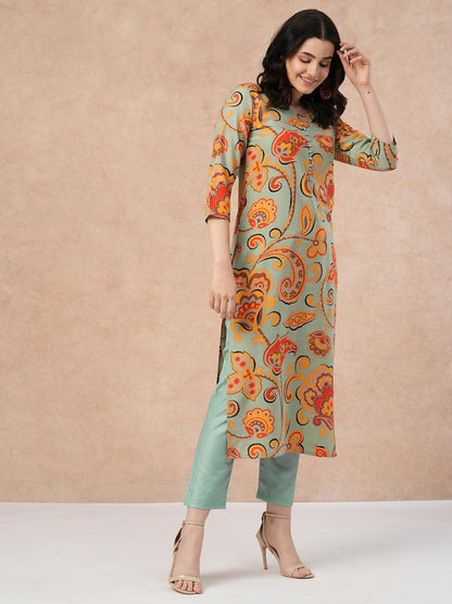 ANNI DESIGNER Women's Cotton Blend Kurta with Pant