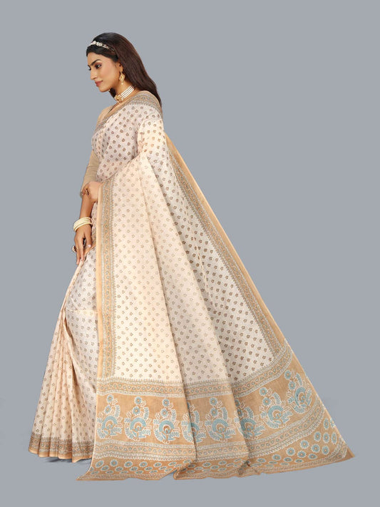 Pure Cotton Saree for Women without Blouse Piece