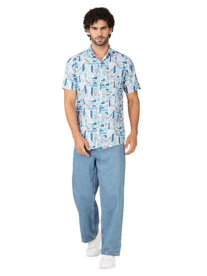 BASE 41 Men's Printed Half Sleeve Stylish Latest
