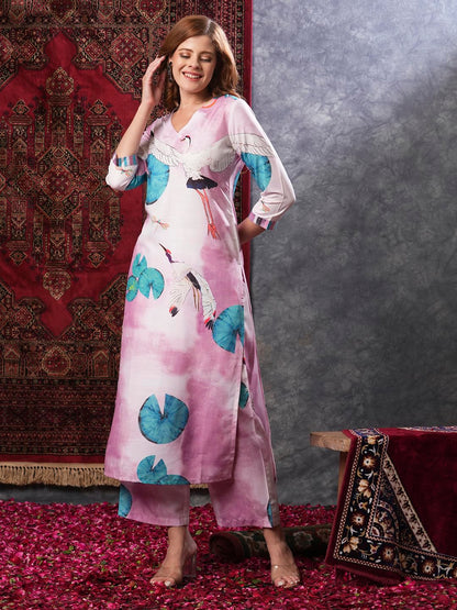 GoSriKi Women's Cotton Blend Kurta & Palazzo