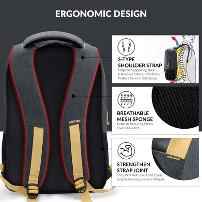 AirCase Casual Water resistant Laptop Backpack - alphahostel.in