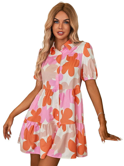 Shasmi Women's Green Flower Print Short Sleeve