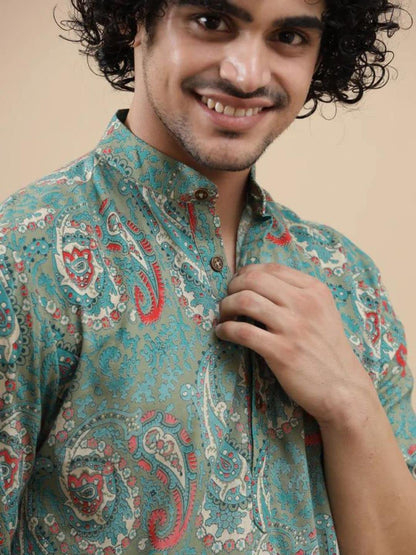 Leriya Fashion Men's Kurta | Rayon Printed Kurta