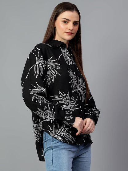 KOTTY Geometric Oversized Fit Womens Shirt