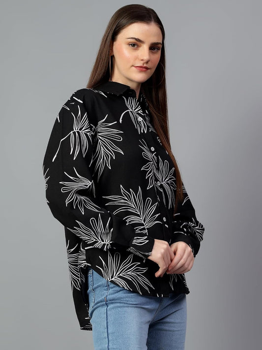 KOTTY Geometric Oversized Fit Womens Shirt