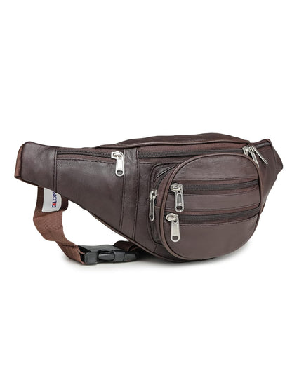 London Real Leather Brown Waist Bag Fanny Bag