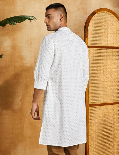 Symbol Men's Cotton Printed Long Kurta