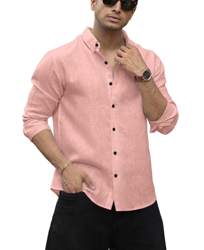 Men's Solid Linen Cotton Shirt | Casual | Plain