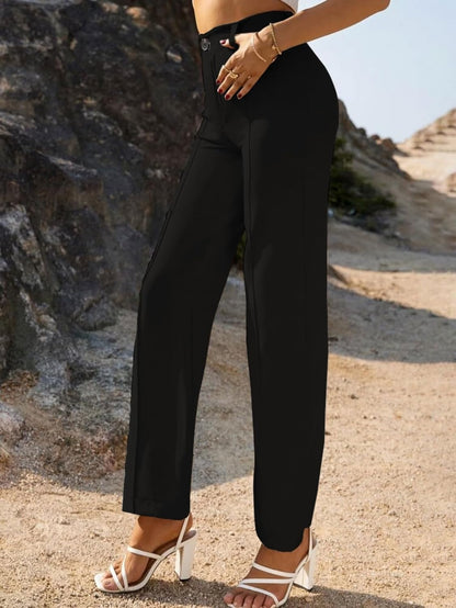 Linoges Women's High Waist Bell Bottom Trouser
