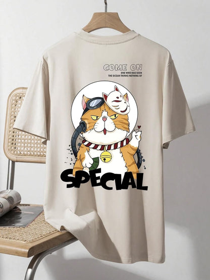 CHKOKKO Women's Polyester Oversized Fit Oversized Round Neck Drop Shoulder Printed T-Shirt