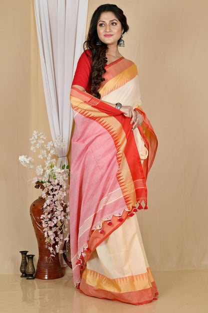Handloom Saree With Unstitched Running Blouse Piece