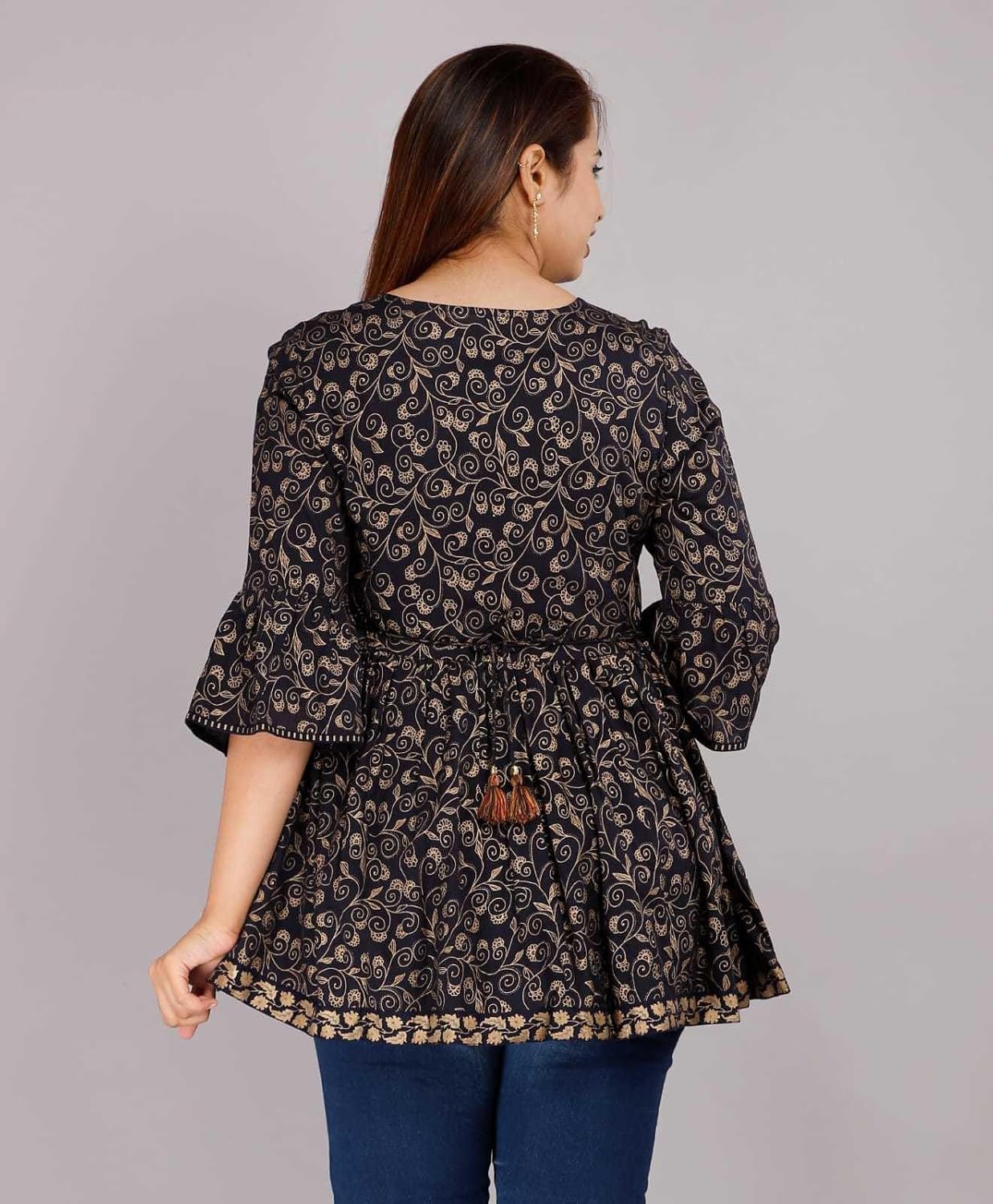 WAY SAFE Women's Cotton Blend Printed Tunic Top