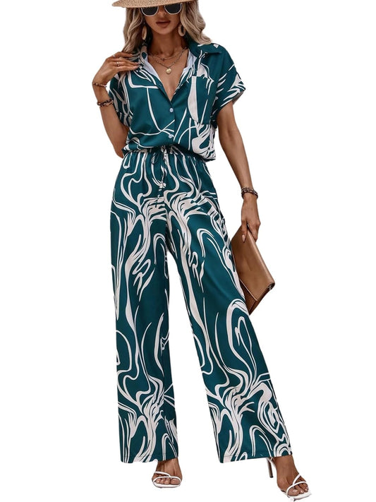 Leriya Fashion Co-ord Set for Women – Stylish Korean Summer Outfit | Trendy Travel & Streetwear Look for Girls |Jumpsuit for Women | Hangouts | Picnic | Vacation Wear | Half Sleeeve |