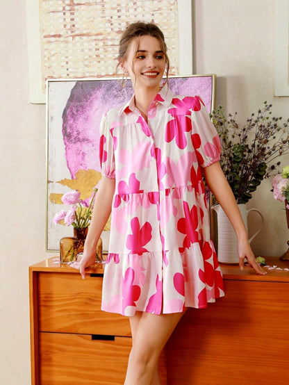 Shasmi Women's Green Flower Print Short Sleeve