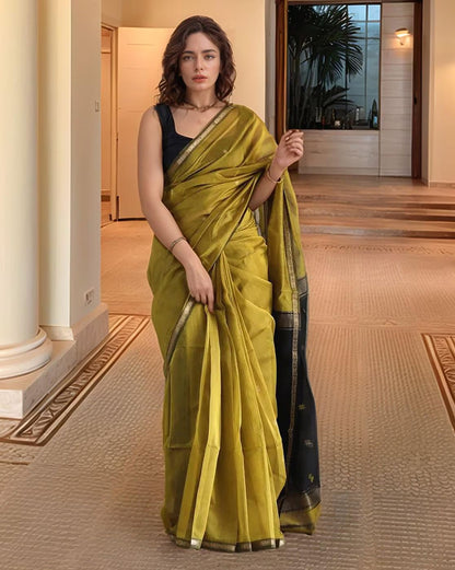 Women’s Printed Banarasi Cotton Silk Saree