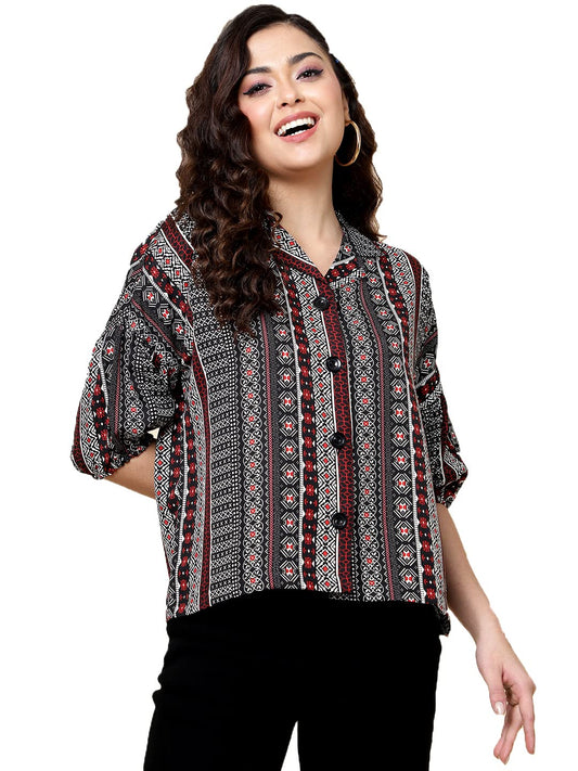 TURRITOPSIS Women's Printed Half Sleeve Oversized
