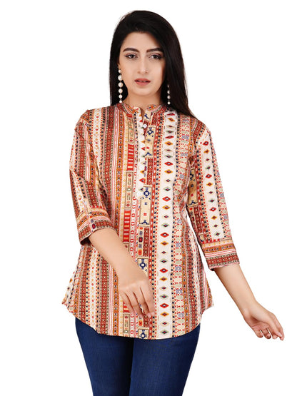 FebQ Women's Polycotton Fabric 3/4 Sleeves