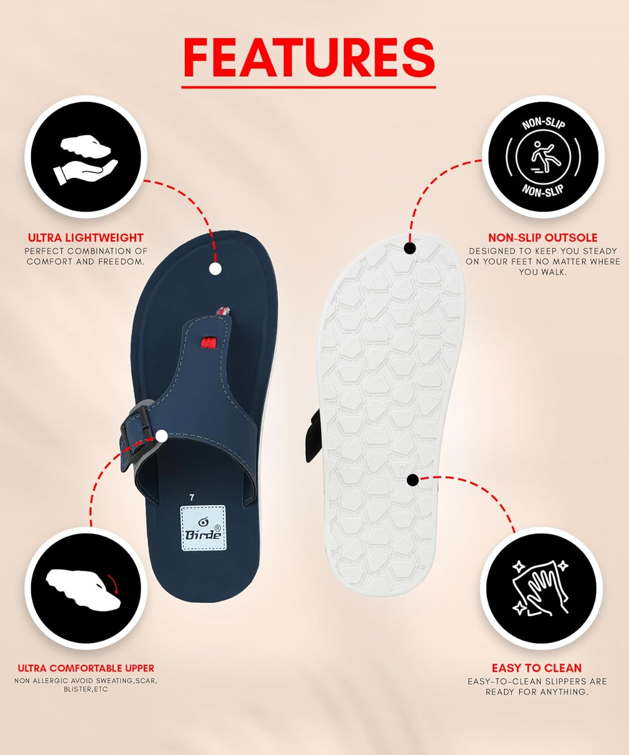 Birde Premium Slipper Flip Flop For Men - alphahostel.in
