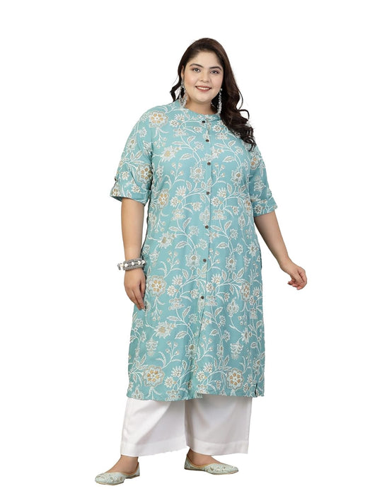 Stylum Women's Rayon Relaxed Fit A Line Kurta