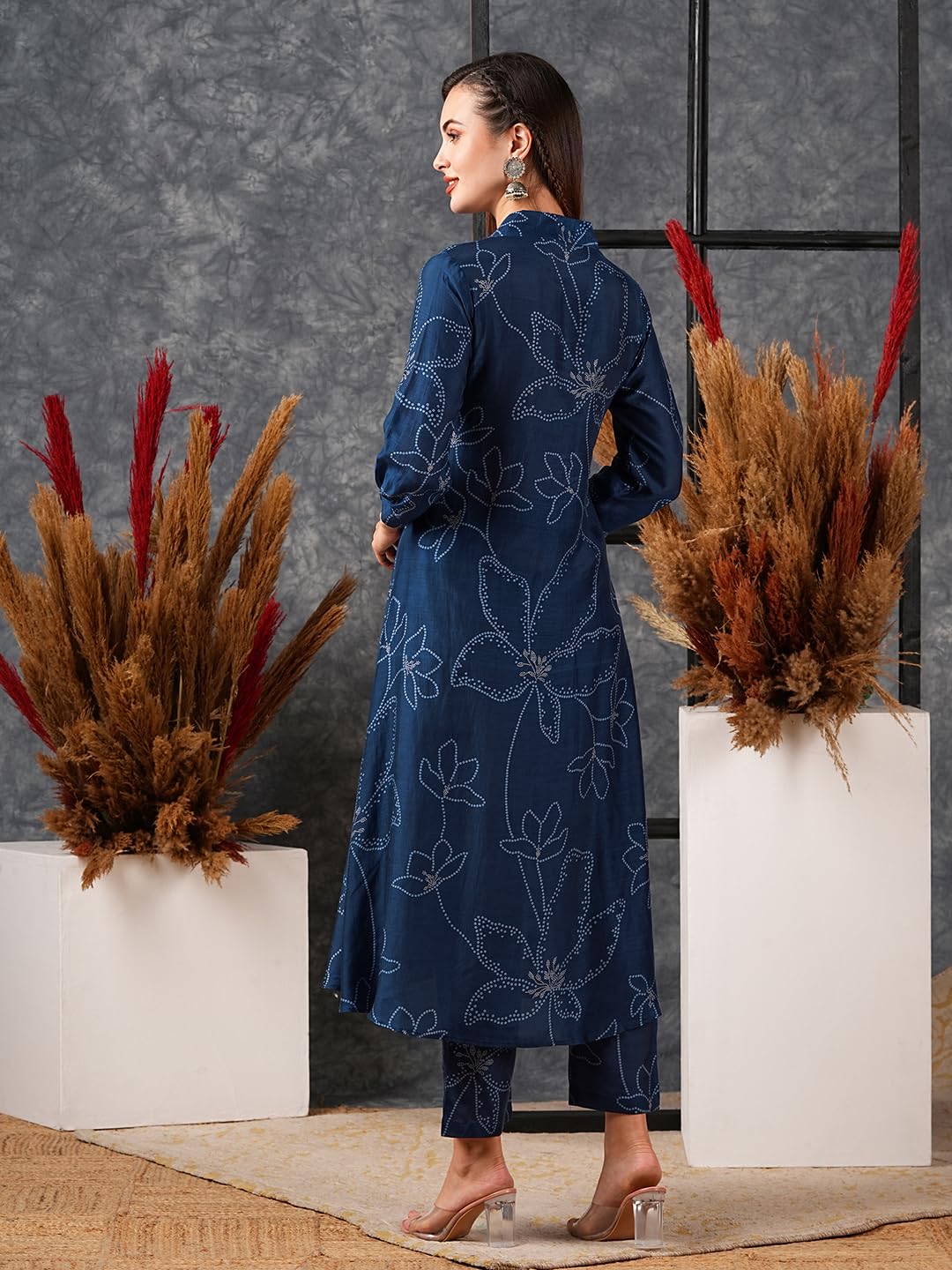 Women's Rayon Viscose Printed A-Line Kurta with Pant