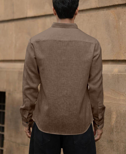 Men's Solid Linen Cotton Shirt | Casual | Plain