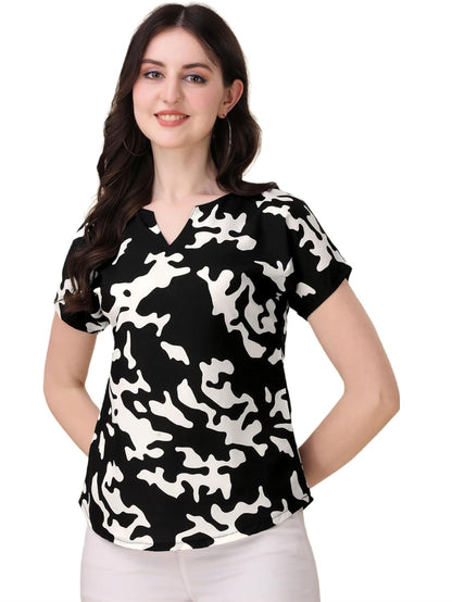 Sheetal Associates Women's Casual Regular Sleeves Printed Top,Multicolor