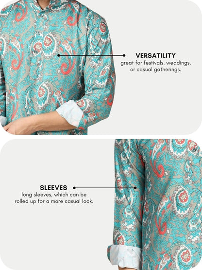 Leriya Fashion Men's Kurta | Rayon Printed Kurta