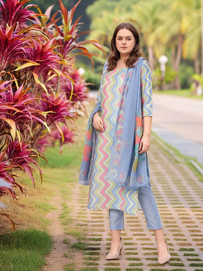 GoSriKi Women's Rayon Viscose Straight Printed