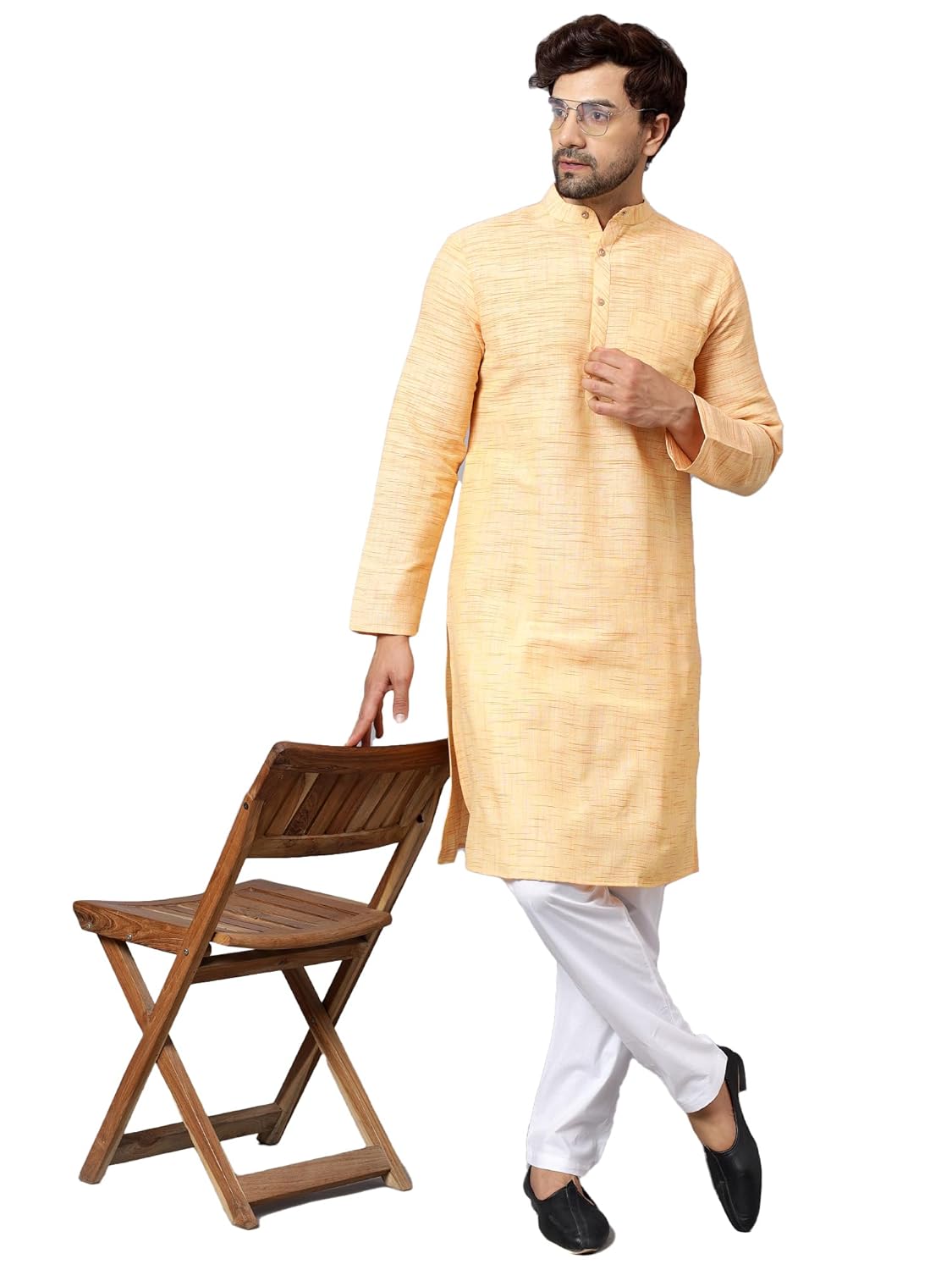 LATEST CHIKAN Men's Cotton Regular Kurta