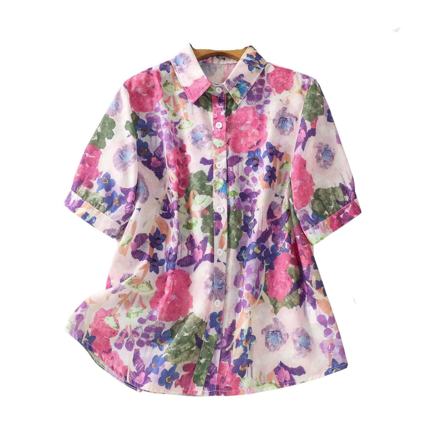 Gufrina Women Mustard Multicolor Floral Print Button