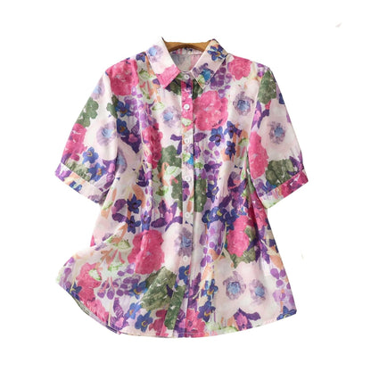 Gufrina Women Mustard Multicolor Floral Print Button