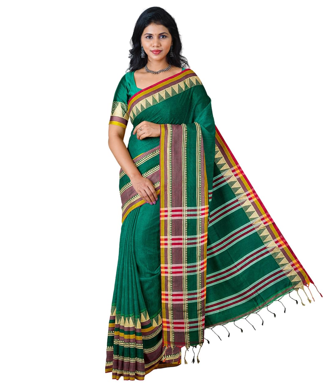 Handloom Saree With Unstitched Running Blouse Piece