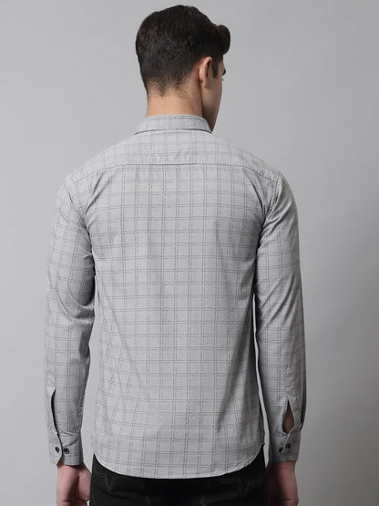 Majestic Man Cotton Checkered Slim Fit Casual Shirt