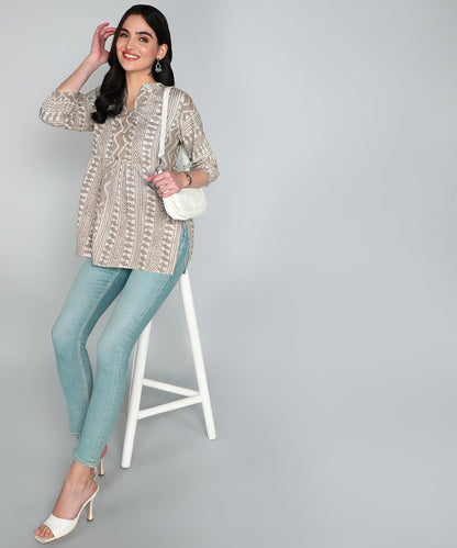 itshe Summer wear Print Cotton Short Kurti for Women