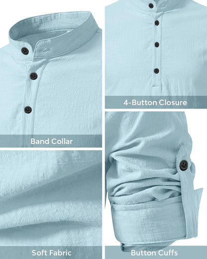 Men Solid Cotton Blend Straight Kurta Shirt Pack of 2
