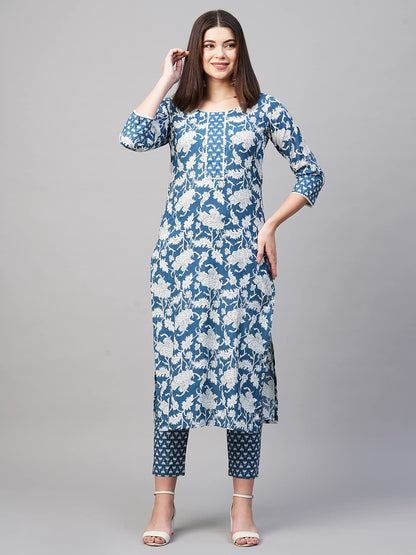 ANNI DESIGNER Women'S Cotton Blend Kurta With Pant