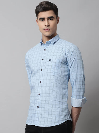 Majestic Man Cotton Checkered Slim Fit Casual Shirt