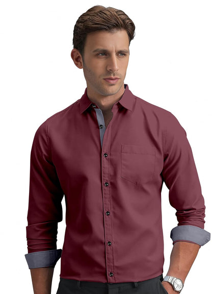 Shirt's Collection Solid Pattern Shirt(Contrast - Parent)